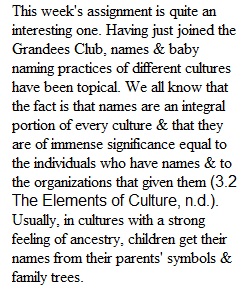Chapters 3-4 -- Names and Culture Essay